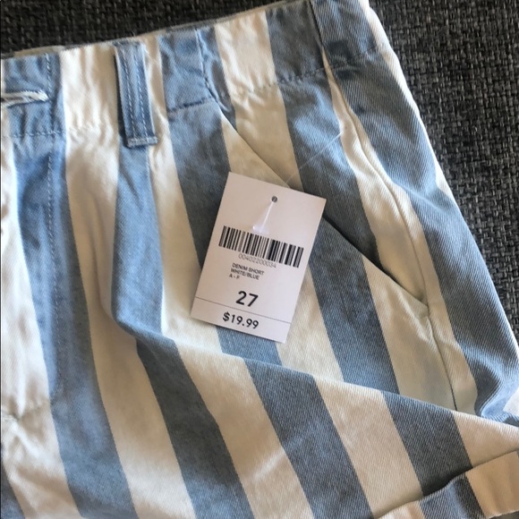 Blue and white striped shorts - Picture 3 of 4